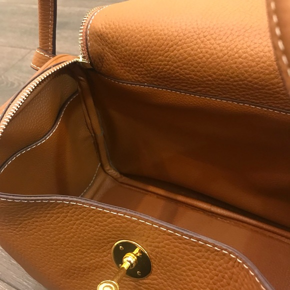 $Flaw Brown Genuine Leather Denver Handbag$ - Picture 4 of 10